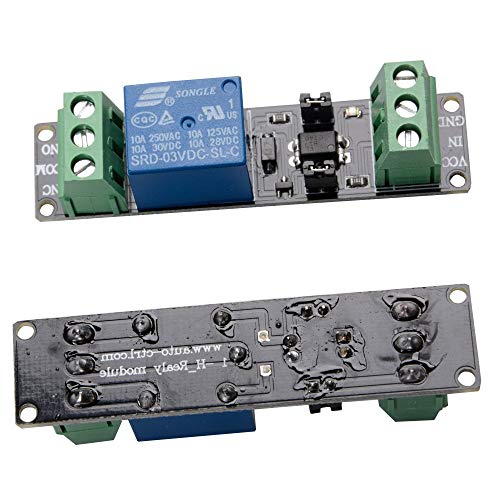 ZHITING Módulo de Interruptor de alimentación de relé de 3 V y 1 Canal con optoacoplador, Disparador de Alto Nivel de Aislamiento óptico para Placa de Desarrollo IOT ESP8266 (Paquete de 2)