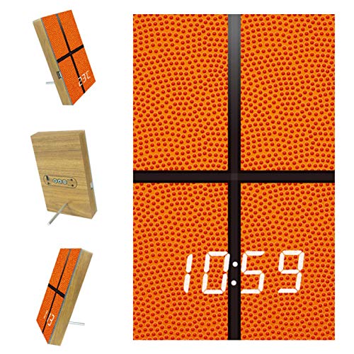 Z&Q Despertador LED Despertador Digital Baloncesto Naranja Deporte Reloj De Mesa con Control por Voz, Hora,Temperatura, para el Hogar, Dormitorio, Guardería y Oficina 15.8x9.7x2.3 cm