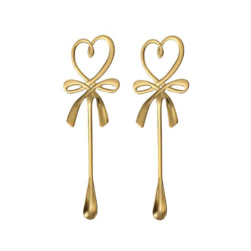 2 cucharas colgantes de acero inoxidable con diseño de corazón para el día de San Valentín