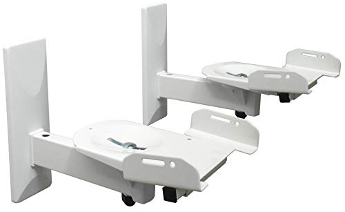 2 soportes de pared para altavoces - capacidad de carga de hasta 12 kg - soporte de altavoz para altavoces de audio - giratorio basculante - soporte de pared ajustable blanco Modelo: BH5Wx2