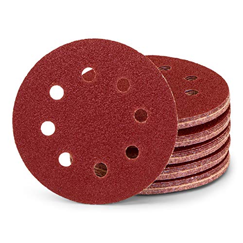 25 unidades / discos de lijado profesionales / 8 agujeros / diámetro 125 mm / grano 120 / para lijadora excéntrica / hojas de lija/papel de lija/almohadillas de lija.