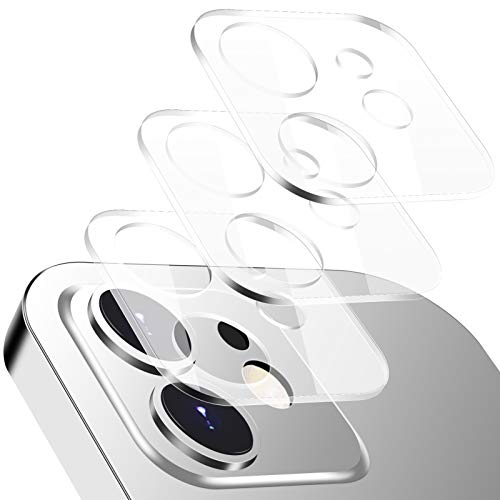 3 Piezas Protector de Lente de Cámara para iPhone 12/Mini/11/Pro/Max,LucBuy Película Protectora de Pantalla de Cámara Trasera de Vidrio Templado Transparente HD,Cobertura Total Ultrafina Antiarañazos