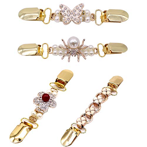 4 Piezas Clips para Suéter de Mujer, Clip de Rebeca de Mujer, Vintage Suéter Chal Clips, Clips para Suéter de Perlas Sintéticas, para Decoración de Ropa de Mujeres y Niñas(4 Estilos, Dorado) 4 Piezas Clips para Suéter de Mujer, Clip de Rebeca de Mujer, Vintage Suéter Chal Clips, Clips para Suéter de Perlas Sintéticas, para Decoración de Ropa de Mujeres y Niñas(4 Estilos, Dorado)