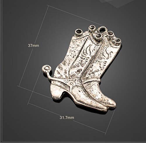 4 unids/lote 37 mm * 31,7 mm zapatos de tacón alto de metal chapado en plata antigua encanto pandent para la fabricación de joyas