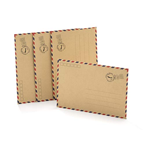 50 sobres de carta elaborados con papel kraft con diseño de viaje y aeropuerto, formato 12,3 x 17,5 cm, 120 g/m², color Originale 50 sobres de carta elaborados con papel kraft con diseño de viaje y aeropuerto, formato 12,3 x 17,5 cm, 120 g/m², color Originale
