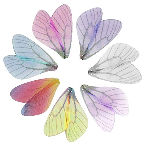 70 pares de colgantes de alas de libélula para llaves voladoras, manualidades artificiales con alas de mariposa para mujer (coloridos)