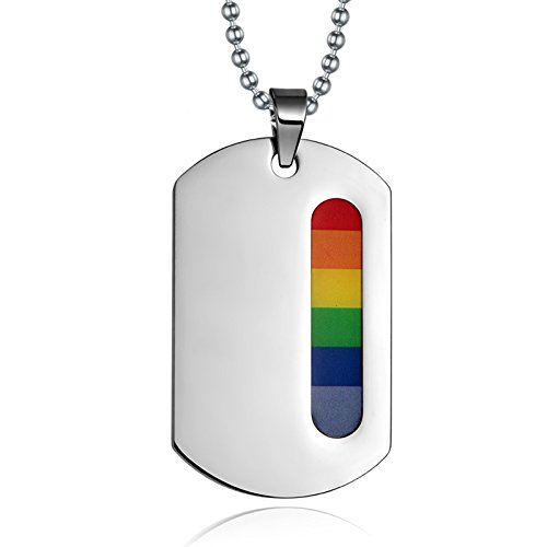 Acero inoxidable Collar Colgante Para Mujeres Chicas Arco Iris LGBT Gay Lesbiana Esmalte 48MM Altura Onefeart Acero inoxidable Collar Colgante Para Mujeres Chicas Arco Iris LGBT Gay Lesbiana Esmalte 48MM Altura Onefeart