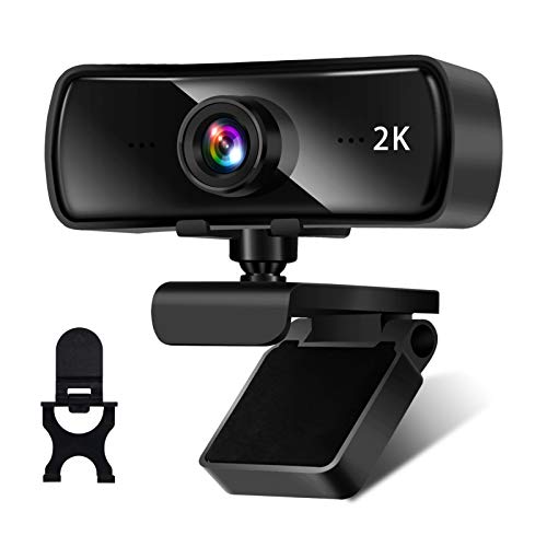 AceScreen Webcam 2K Full HD con Micrófono, PC Cámara Web para Video Chat, Streaming y Grabación, Diseño Plegable y Giratorio de 360 °, Compatible con Windows, Mac y Android