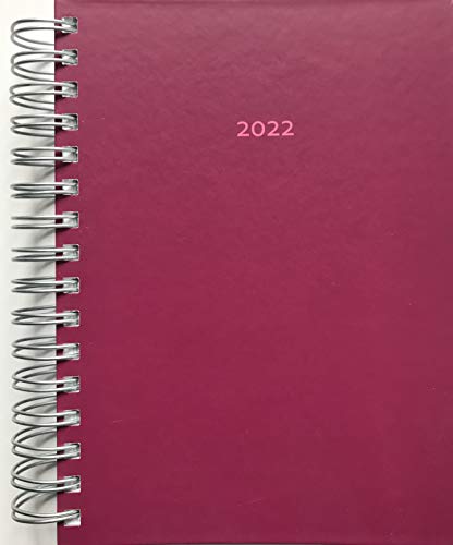 Agenda 2022, tamaño DIN A5, con espiral, tamaño DIN A5 completo, también para el fin de semana, ideal como diario, diario de bala, diario diario, diario de oficina, agenda.