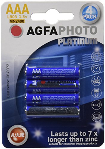 AgfaPhoto 110-802572 - Pilas alcalinas AAA, pack de 4 unidades (LR03)