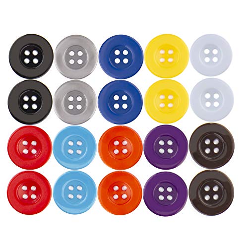 AIEX 100 Piezas Botones De Resina De Coser Botones De Colores Con Cuatro Agujeros Botones Artesanales De Forma Redonda Para Coser Manualidades y Manualidades