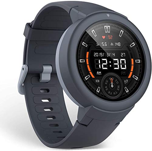 Amazfit Verge LITE Smartwatch Deportivo - 20h de Batería |GPS+GLONASS | Sensor Frecuencia Cardíaca | IP68 Resistencia Agua | Notificaciones-Música |Gris | iOS-Android