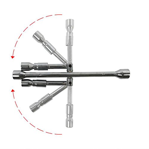 APT - Llave para tuercas de rueda (17 a 19 mm, acero de calidad, plegable)