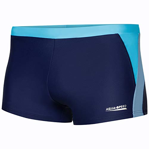 Aqua Speed Muscle Control Mens Bañadores | Pantalones de baño para Hombres | Protección UV | Azul Marino/l.Azul/Azul - 423 | Tamaño: L