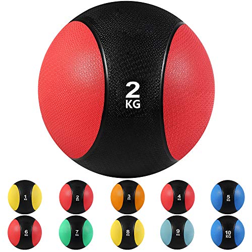 arteesol Balones medicinales, 1, 2, 3, 4, 5, 6, 7, 8, 9, 15 kg Balones de Peso Muerto Grip Entrenamiento de Fuerza y ​​acondicionamiento, Cardio y Core