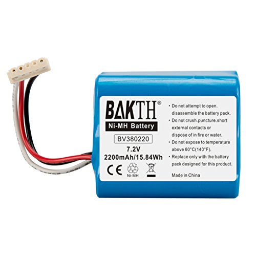 BAKTH 2200mAh 7.2V NiMH Batería Capacidad Real para Braava 380T, Braava 380, Mint Plus 5200, 5200C