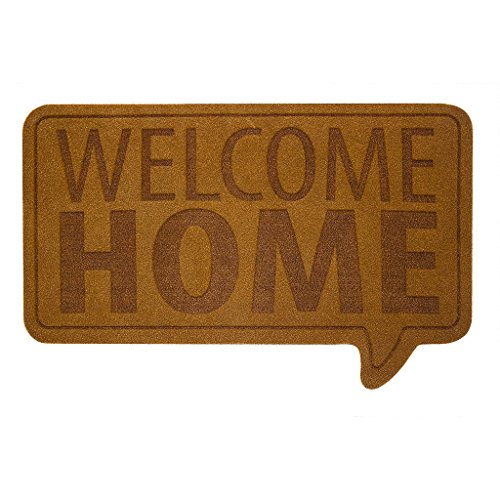 Balvi Felpudo Welcome Home Color marrón Alfombra con Mensaje de Bienvenida Poliéster/plástico PVC 41 x 70 cm