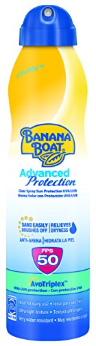 Banana Boat Advanced Protection Bruma - Spray Protector Solar para adultos con protección Muy Alta SPF 50, fórmula fotoestable Avotriplex, Antiarena y resistente al agua, formato Bruma 220 ml