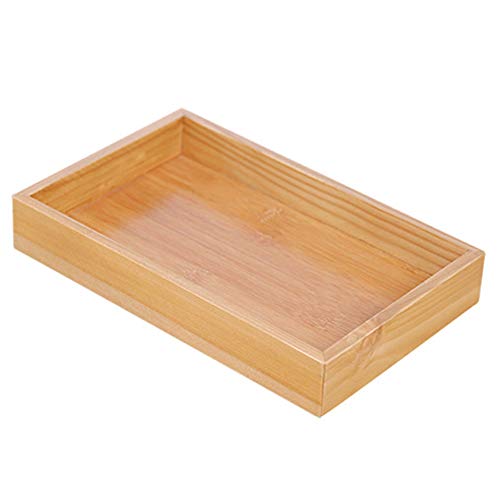 Bandeja de almacenamiento de madera Orginal Organizador de cajón de escritorio Joyero de almacenamiento de bambú Salver