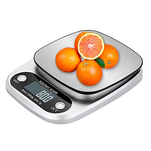 Báscula Digital para Cocina, Balanza de Cocina, Balanzas Electrónicas Digitales 5 KG / 0.1g, Alta Precisión Escala Digital, Cocina Báscula Electrónica de Acero Inoxidable, Función de Tara Báscula Digital para Cocina, Balanza de Cocina, Balanzas Electrónicas Digitales 5 KG / 0.1g, Alta Precisión Escala Digital, Cocina Báscula Electrónica de Acero Inoxidable, Función de Tara