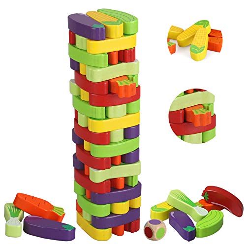 BeebeeRun Juego de Torre de Bloques de Madera,Juegos de Mesa Niños Adulto,Juego niño 3 años más BeebeeRun Juego de Torre de Bloques de Madera,Juegos de Mesa Niños Adulto,Juego niño 3 años más
