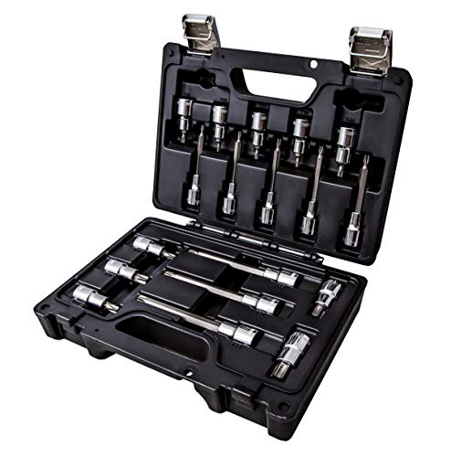 Beta 923E-TX/C18 Juego de 18 llaves de vaso para tornillos con huella Torx(R) en caja de plástico Beta 923E-TX/C18 Juego de 18 llaves de vaso para tornillos con huella Torx(R) en caja de plástico