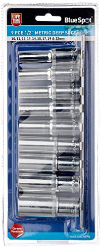 Blue Spot Tools 1541 - Juego de llaves de vaso métricas (tamaño: 1/2pulgadas, pack de 9)