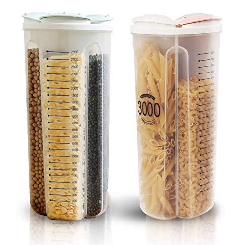 BOINN Recipiente hermético para almacenamiento de alimentos de cocina de 3 l / 102 oz, de plástico, con tapa de cierre sencillo