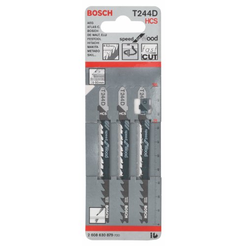 Bosch 2 608 630 879 - Hoja de sierra de calar T 244 D - Speed for Wood (pack de 3) Bosch 2 608 630 879 - Hoja de sierra de calar T 244 D - Speed for Wood (pack de 3)