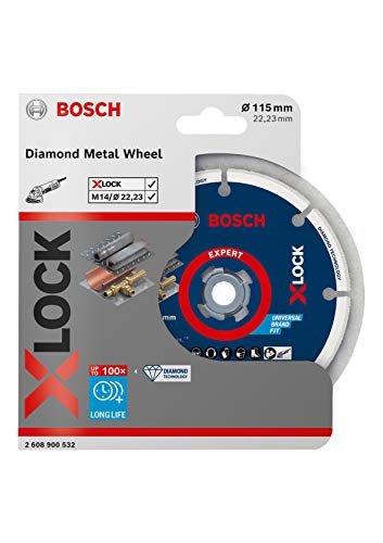 Bosch Professional Disco de corte de diamante para acero, acero inoxidable, hierro fundido, X-Lock, diámetro de 115 mm, accesorio para amoladora angular.