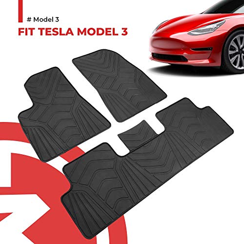 BougeRV para Tesla Modelo 3 Alfombrillas Interiores Accesorios Tesla All Weather para Modelo 3 2017 2018 2019 Impermeable Cobertura Material Inodoro sin Olor