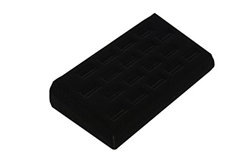 boxdisplays Bandeja de anillo de terciopelo negro con 18 ranuras (BD2460V) para presentación de joyas, soporte de exhibición para ventana boxdisplays Bandeja de anillo de terciopelo negro con 18 ranuras (BD2460V) para presentación de joyas, soporte de exhibición para ventana