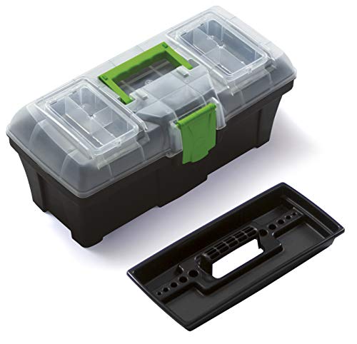 Caja de herramientas Greenbox de 30,5 cm con bandeja interior y organizador de tapa, 5 tamaños