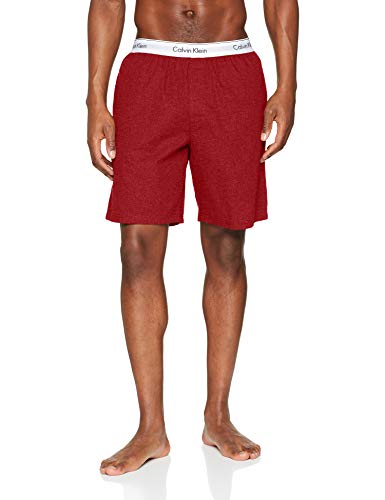 Calvin Klein Sleep Short Pantalones de Pijama, Rojo (Smoky Rouge Heather 3EJ), XL para Hombre