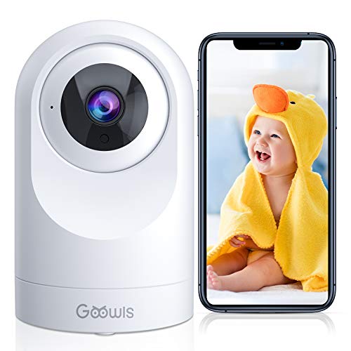 Cámara Vigilancia Interior Goowls 1080P IP Cámara WiFi Casa 360º, Cámara de Seguridad Bebé Mascotas, Visión Noturna, Detección de Movimiento, Audio Bidireccional, Compatible con iOS Android