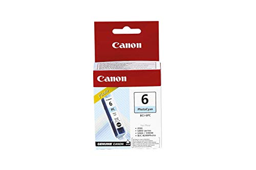 Canon BCI-6 PC Cartucho de tinta original Foto Cian para Impresora de Inyeccion de tinta Pixma iP3000-iP4000-iP4000R-iP5000-iP8500