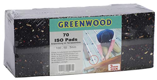 Cojines granulados de caucho para construcción de terrazas, 70 piezas, 3 mm, mezcla de caucho de alta calidad como base para la construcción de cimientos y terrazas Cojines granulados de caucho para construcción de terrazas, 70 piezas, 3 mm, mezcla de caucho de alta calidad como base para la construcción de cimientos y terrazas