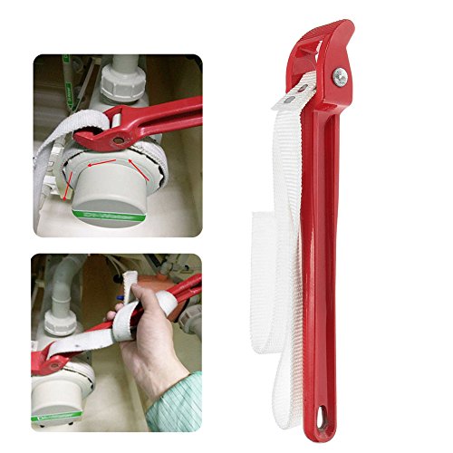 Correa de filtro de aceite de 30,48 cm, longitud de 82 cm, mango de 30 cm, llave inglesa (82 x 30 cm), color rojo Correa de filtro de aceite de 30,48 cm, longitud de 82 cm, mango de 30 cm, llave inglesa (82 x 30 cm), color rojo