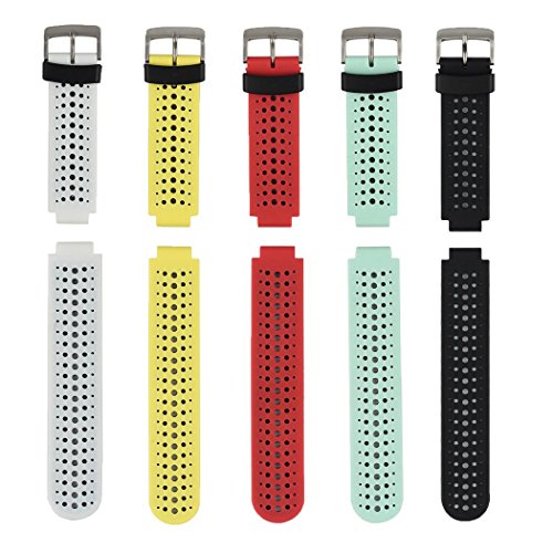 Correa de reloj de silicona suave para Garmin Forerunner 235 de Fit-power, repuesto ideal para Garmin Forerunner 235, 220, 230, 620, 630 y 735, Pack of 5 Correa de reloj de silicona suave para Garmin Forerunner 235 de Fit-power, repuesto ideal para Garmin Forerunner 235, 220, 230, 620, 630 y 735, Pack of 5