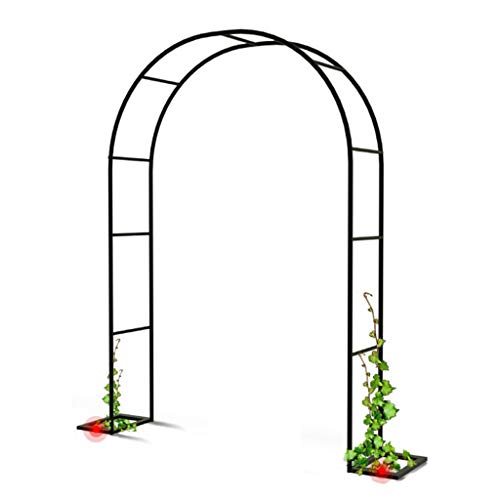 Creative LDF Gran Arco De Metal para Jardín, Resistente Y Resistente Cenador Tubular para Rosas, Plantas Trepadoras, Soporte para Decoración De Jardín, Color Negro