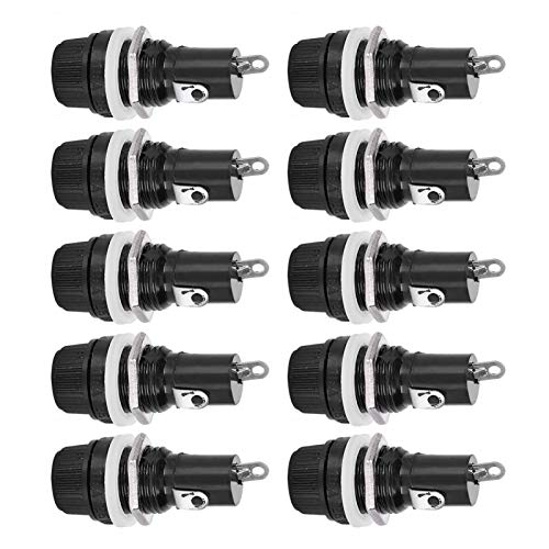 DAUERHAFT Portafusibles Negro 10A 250V 5 x 20 mm para Motocicletas DAUERHAFT Portafusibles Negro 10A 250V 5 x 20 mm para Motocicletas