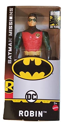 DC Comics Batman Missions - Figura de acción básica de Robin de 15 cm en caja de ventana