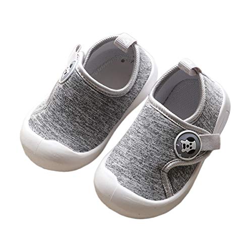 DEBAIJIA Zapatos para Niños 1-4T Bebés Caminata Zapatillas Malla TPR Material Antideslizantes Niñas Pequeños 23/24 EU Gris (Tamaño Etiqueta 19)