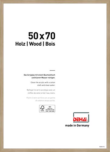 Deha Design - Marco de fotos Fontana, MDM acrílico madera, roble, 50 x 70 cm