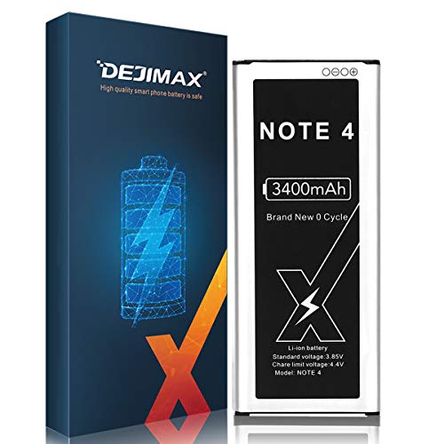 DEJIMAX Alta Capacidad 3400mAh Batería Note 4 para Samsung Galaxy Note 4, 3400mAh con polímero de Litio NFC para Galaxy Note 4 para N910 DEJIMAX Alta Capacidad 3400mAh Batería Note 4 para Samsung Galaxy Note 4, 3400mAh con polímero de Litio NFC para Galaxy Note 4 para N910