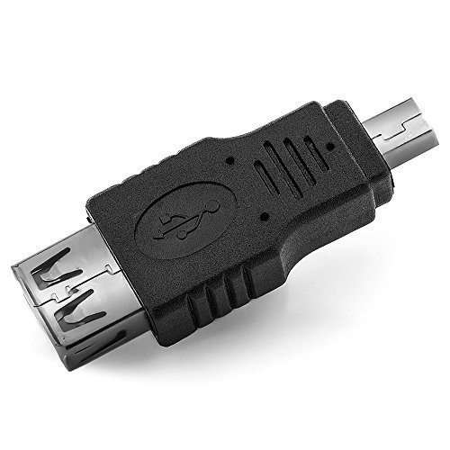 deleyCON Adaptador Mini USB - Mini USB B Macho a USB A Femenino - Tecnología de Alta Velocidad USB 2.0 - Negro