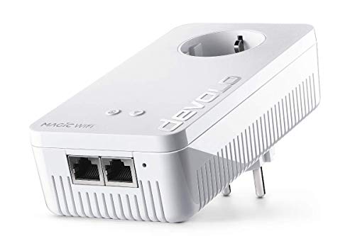 devolo Magic 2 – 2400 WiFi ac next Single Adapter: Adaptador amplificación rápido con mejor función WiFi ac de malla, adecuado para streaming (2400 Mbit/s, 2 x conexiones GB LAN, G.hn, AP Steering)