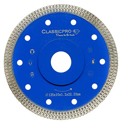 Disco de porcelana Turbo de diamante fino para corte en seco, cuchilla de corte en seco, rueda de 4 a 7 pulgadas, 115 a 180 mm (5 pulgadas, 125 mm)