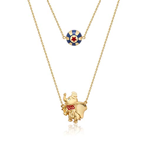 Disney Couture Kingdom - Collar de bola de dumbo y circo chapado en oro