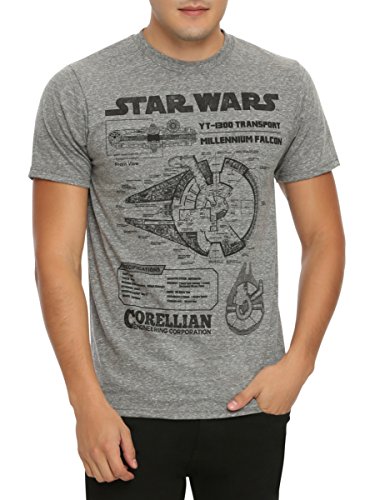 Disney Star Wars Millennium Falcon Blueprint camiseta - Gris -
